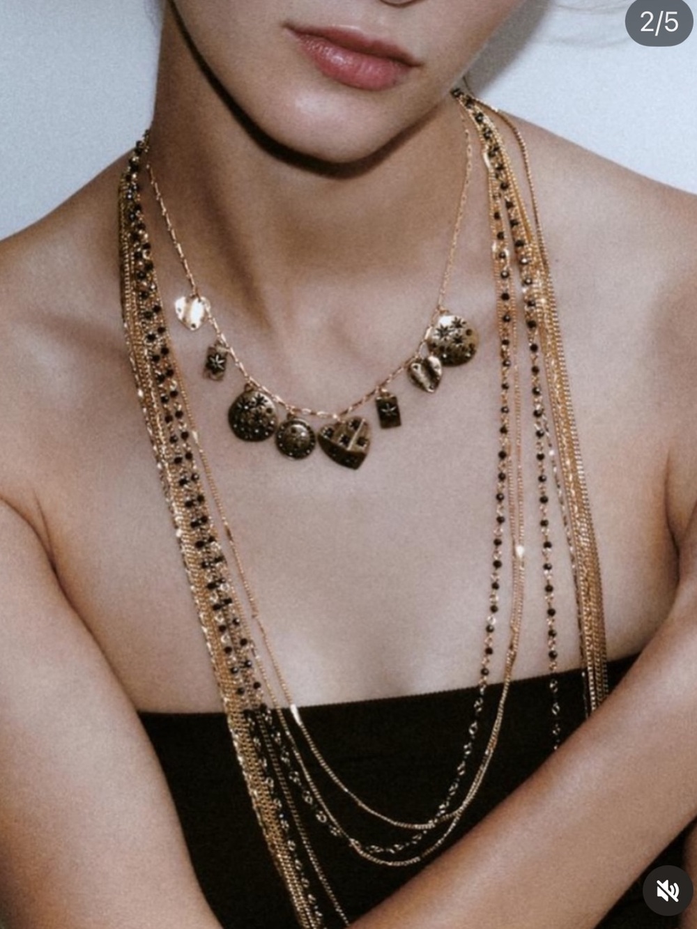 Gold Layered Charm Necklace - Women Jewelry